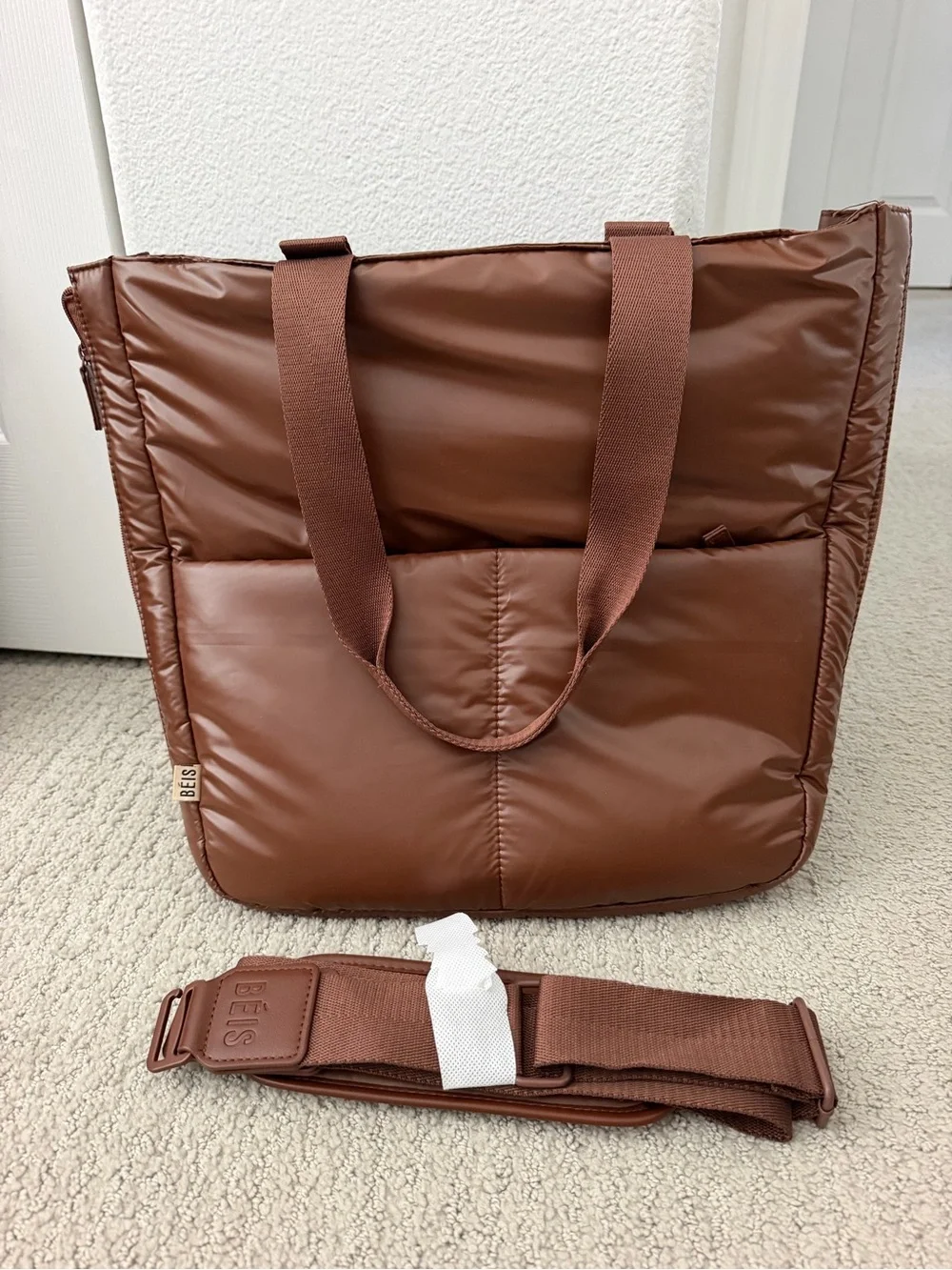 BEIS Expandable Puffy Tote in Maple